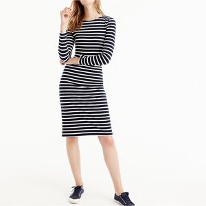J.Crew Striped Dress Women’s Size XL Black Tan Long Sleeve NWT